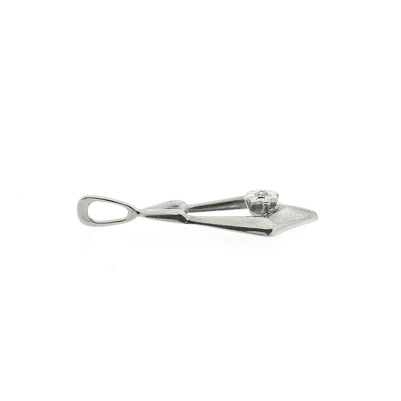 Image 4 of Subtle white gold pendant with 0.005 ct diamond.