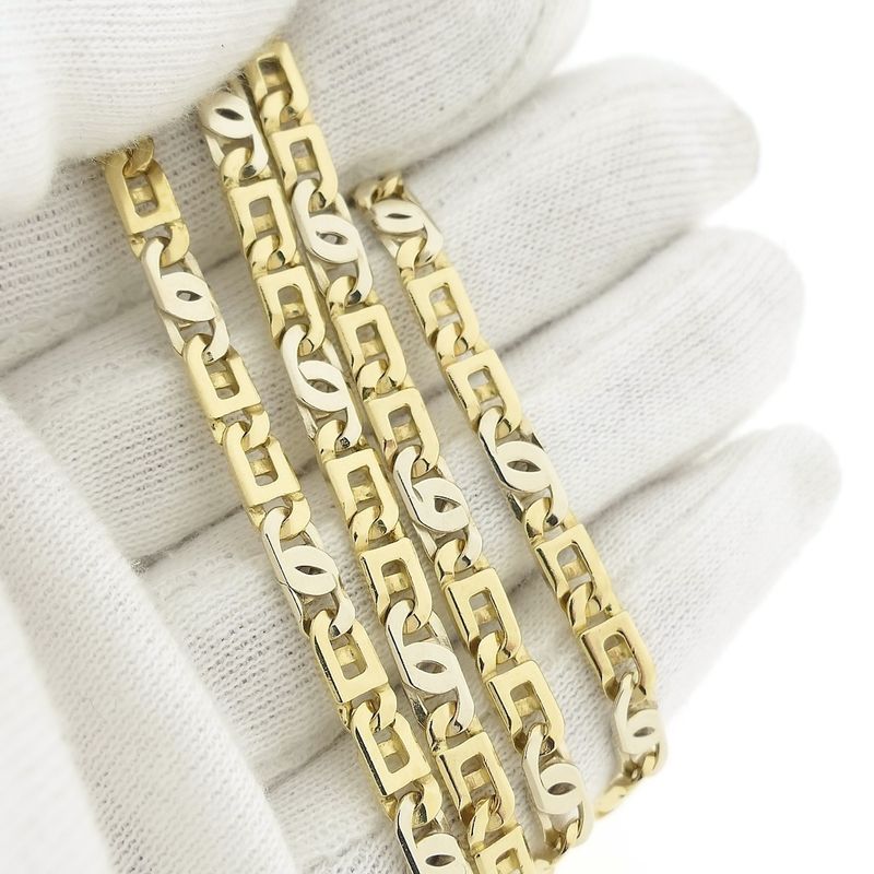 Image 7 of Two-tone gold navy link chain.