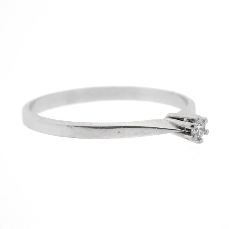 Image 5 of White gold solitaire ring with 0.04 ct diamond.