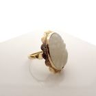 Image 1 of Vintage gold ring with floral cut white onyx