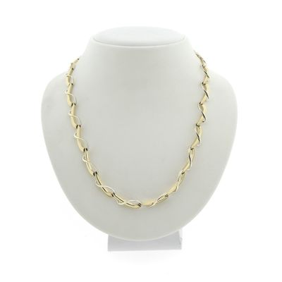 Image 1 of Two-tone gold fantasy link necklace | 45.5 cm