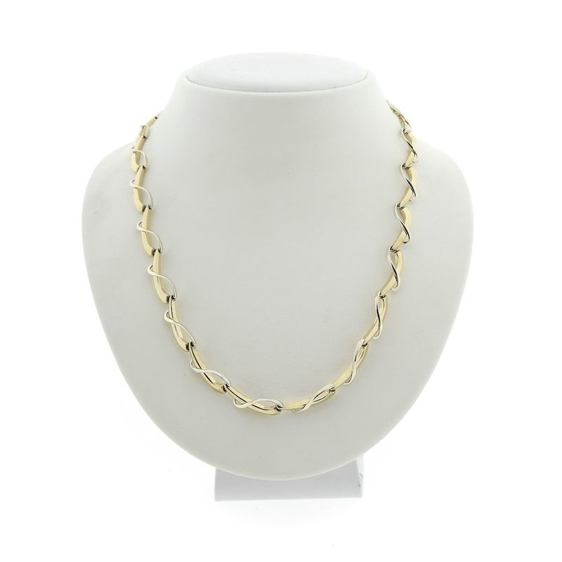Image 1 of Two-tone gold fantasy link necklace | 45.5 cm