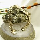 Image 2 of 18K gold flat gourmet link bracelet | 22 cm