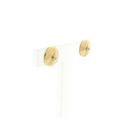 Image 2 of Gold stud earrings with diamond 0.01 ct.