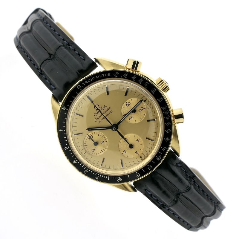 Image 5 of Omega Speedmaster Reduced 175.0032; 18k. gouden chronograaf horloge