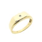 Image 1 of Gold signet ring with diamond; 0.01 ct.