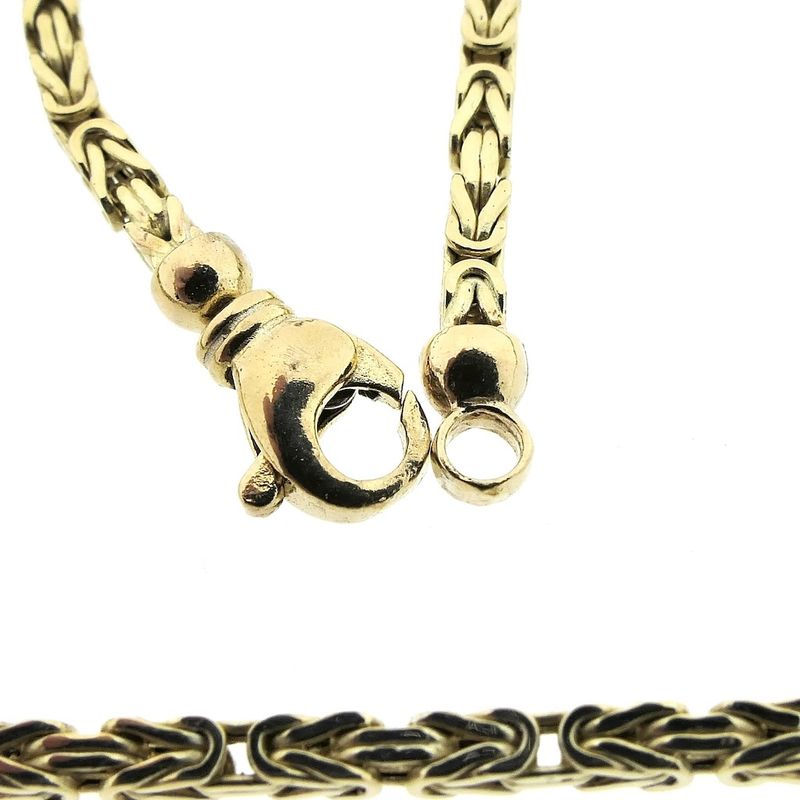 Image 3 of Gold square king link necklace | 64 cm