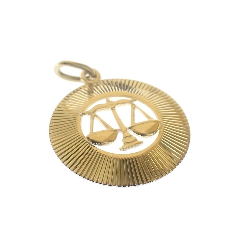 Image 4 of Gold pendant of the zodiac sign Libra
