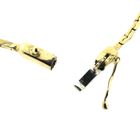 Image 10 of Gold cobra link necklace with diamond; 0.32 ct.