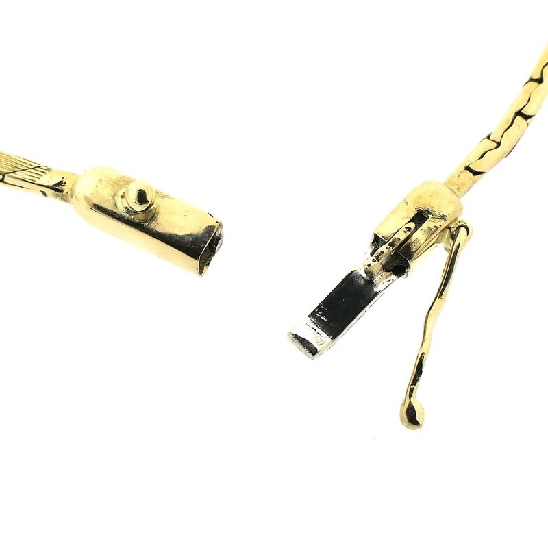 Image 10 of Gold cobra link necklace with diamond; 0.32 ct.