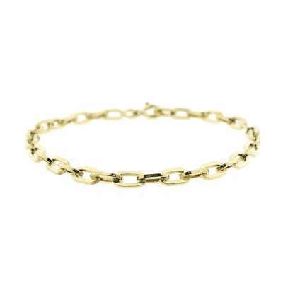 Image 1 of Gold anchor link bracelet | 19.5 cm