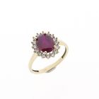 Image 1 of Gold ring with ruby ​​and zirconia | Vintage