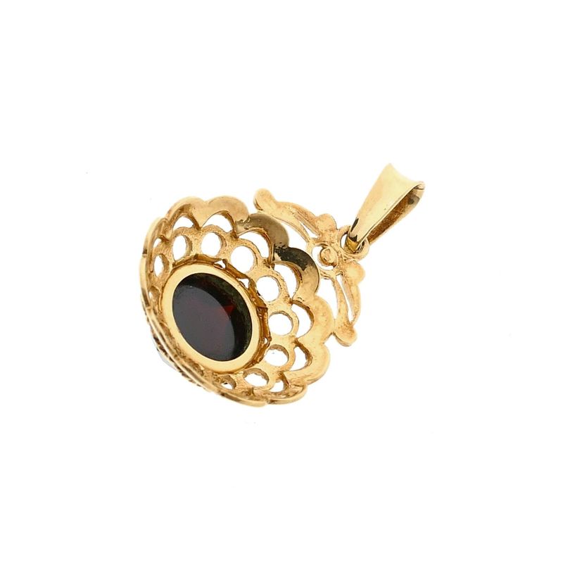 Image 3 of Vintage Gold Pendant with Garnet