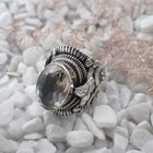 Image 6 of Silver floral fantasy ring with glass