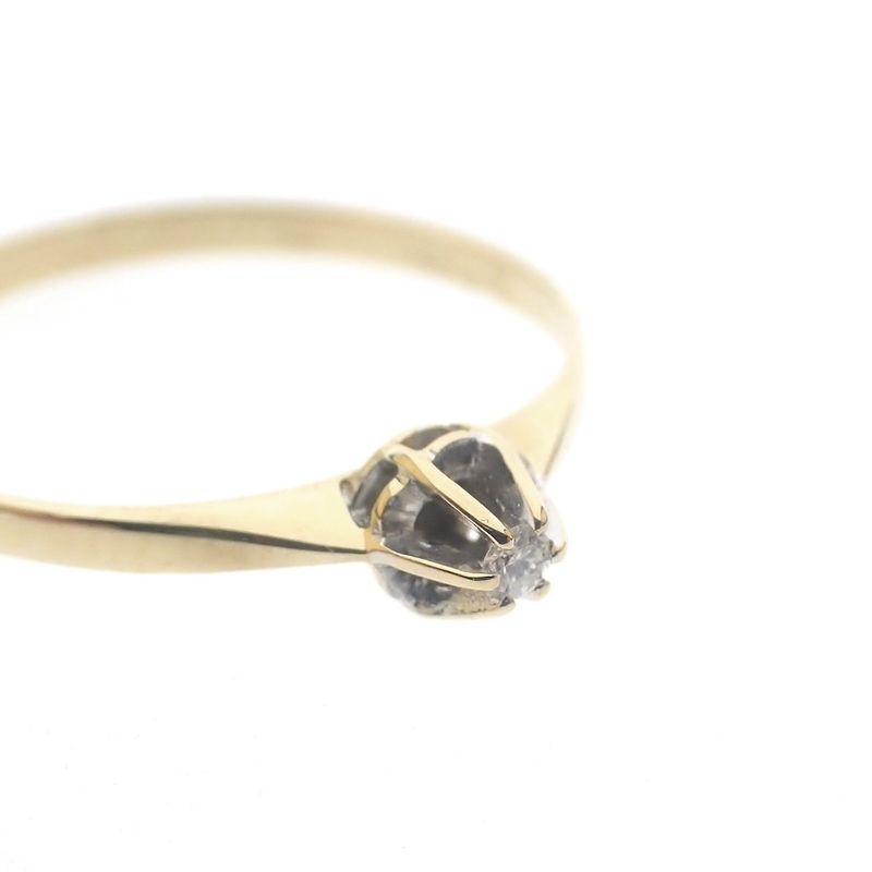 Image 6 of Gold solitaire ring with diamond 0.03 ct.