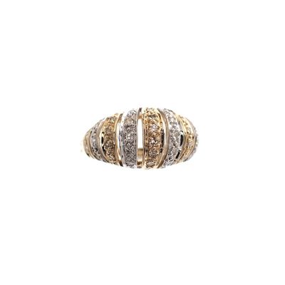 Image 2 of Two-tone gold fantasy ring set with diamonds; 0.37 ct.