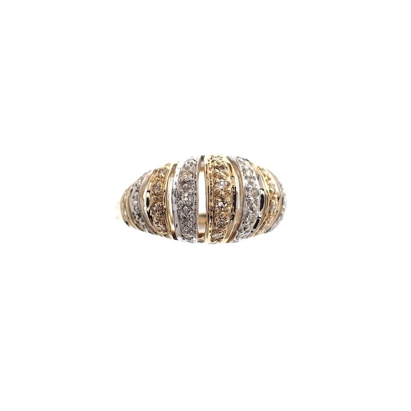 Image 2 of Two-tone gold fantasy ring set with diamonds; 0.37 ct.