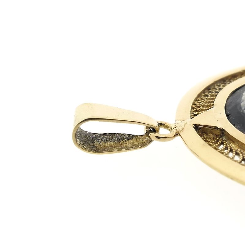 Image 5 of Gold cameo portrait pendant with the Three Graces