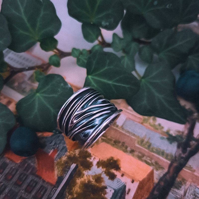 Image 2 of Silver fantasy ring patinated