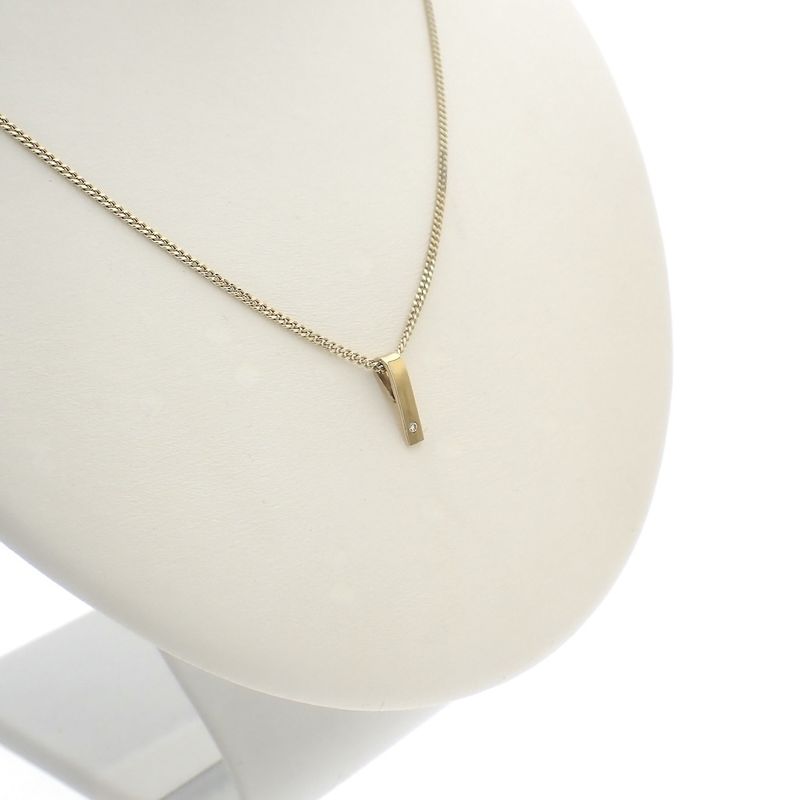 Image 6 of Gold minimalist pendant with diamond | 0.005 ct.