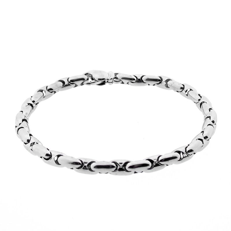 Image 5 of 18K white gold fantasy link bracelet | 19.0 cm | Chimento