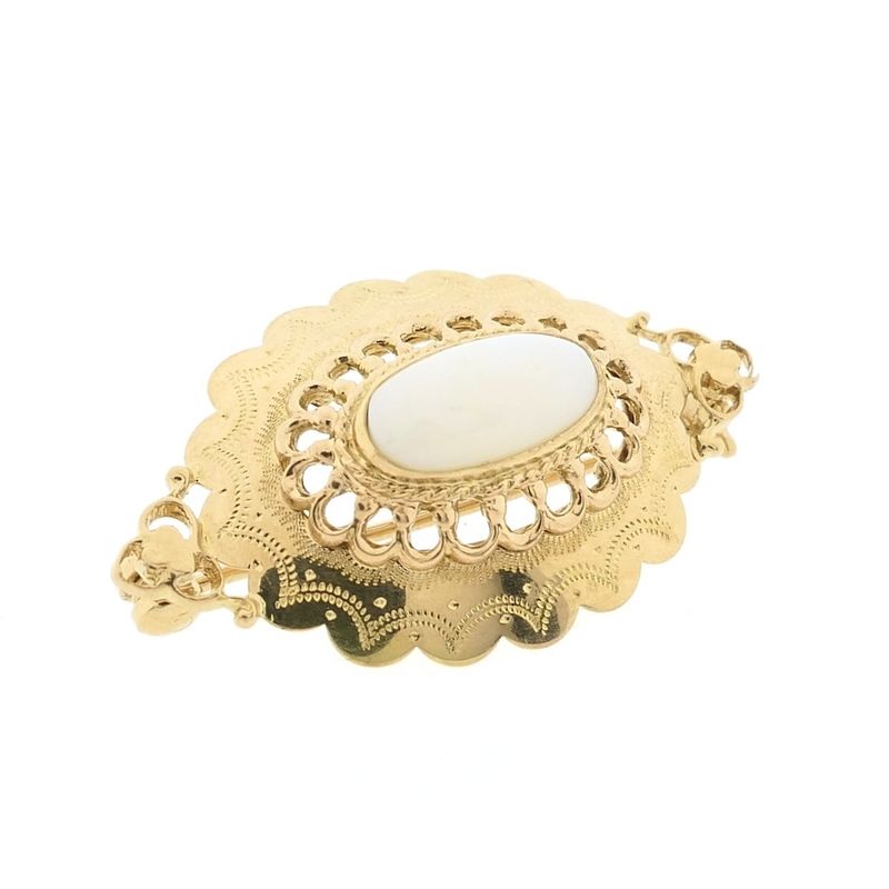 Image 3 of Gold brooch with precious opal