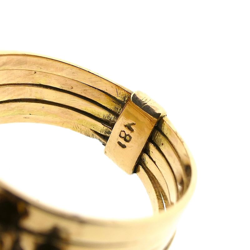 Image 8 of 18K Gold Harem Ring with Gemstones