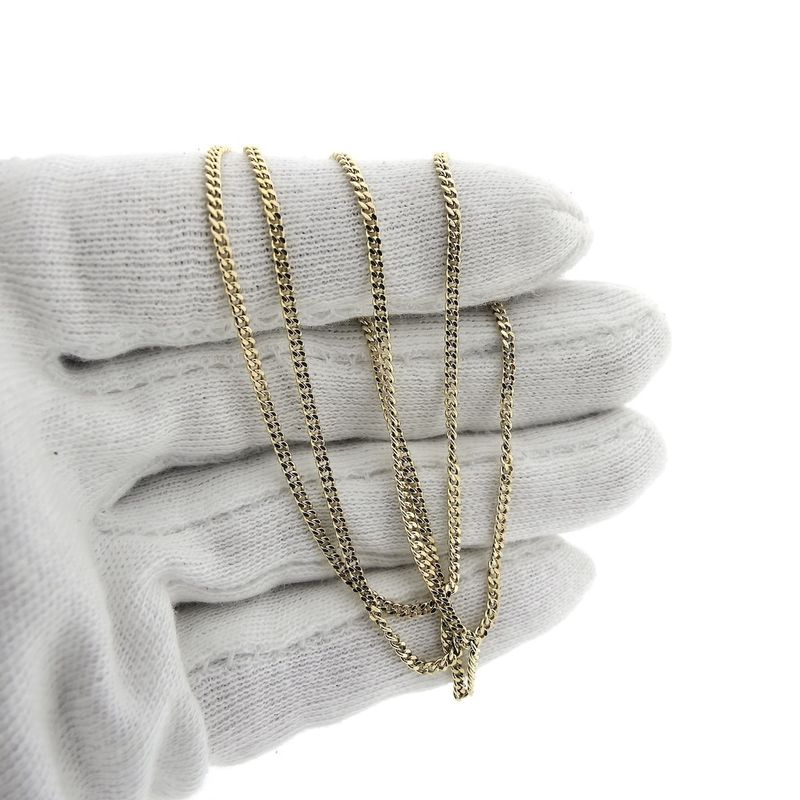 Image 3 of 8-karat flat gourmet link chain | 60 cm