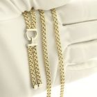 Image 11 of Bicolor gold Bismarck link necklace with fixed pendant