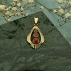 Image 2 of Vintage gold pendant with red coral.