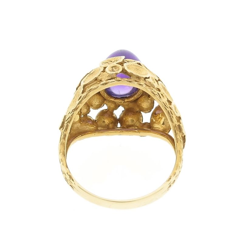 Image 5 of Gold cocktail ring with amethyst