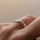 Image 6 of Two-tone gold ring with diamond; 0.20 ct.