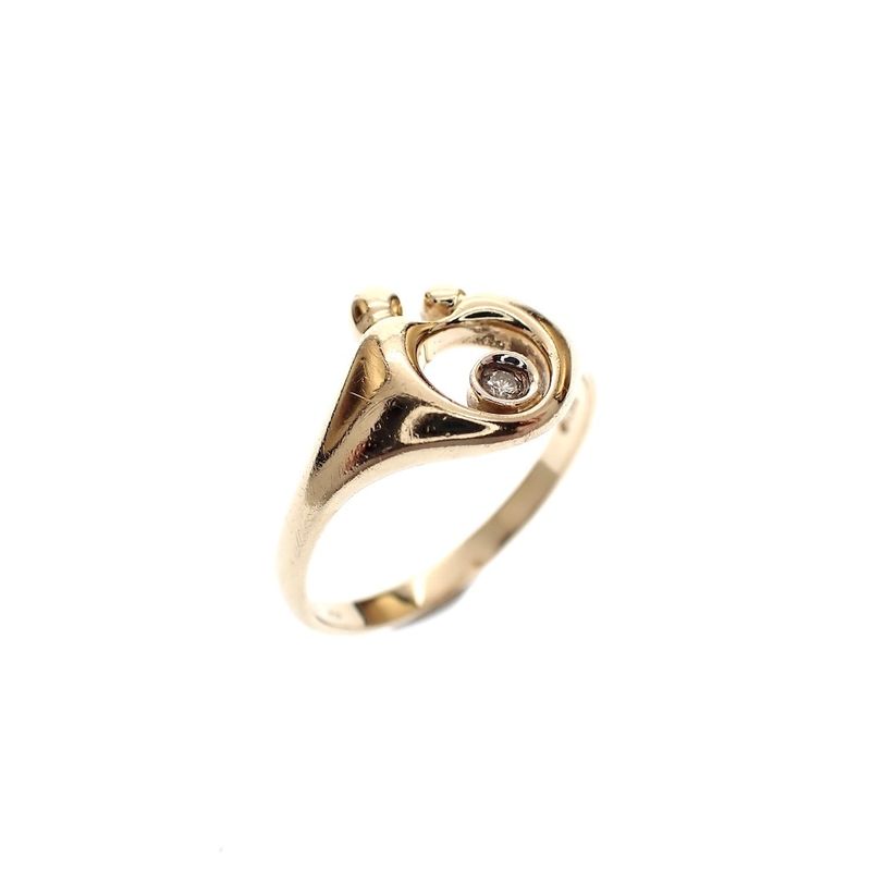 Image 1 of Gold mother-child ring with diamond | 0.03 ct.