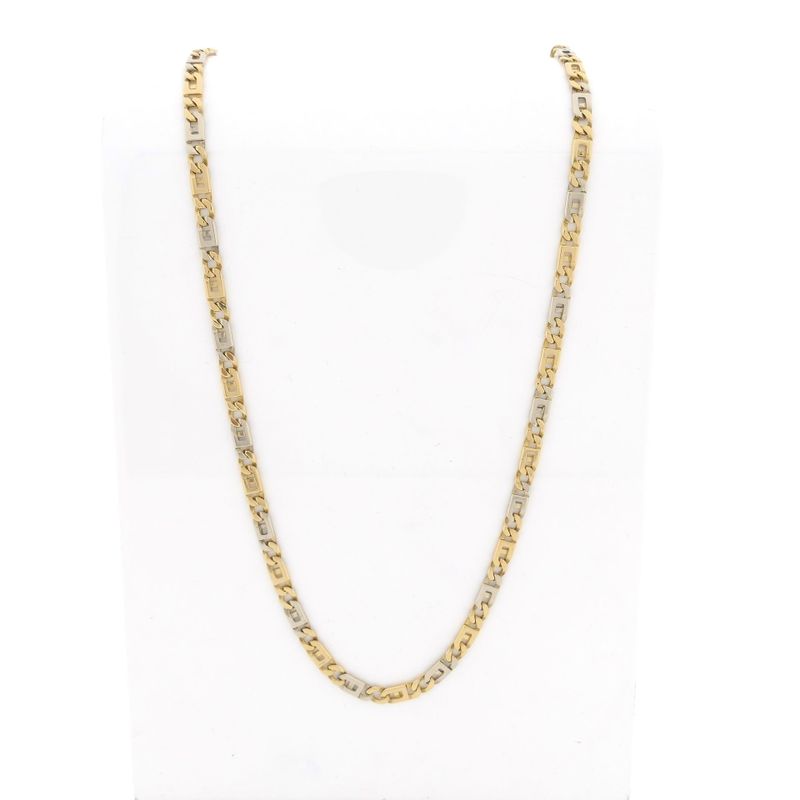 Image 3 of Bicolor Gold Marine Link Necklace