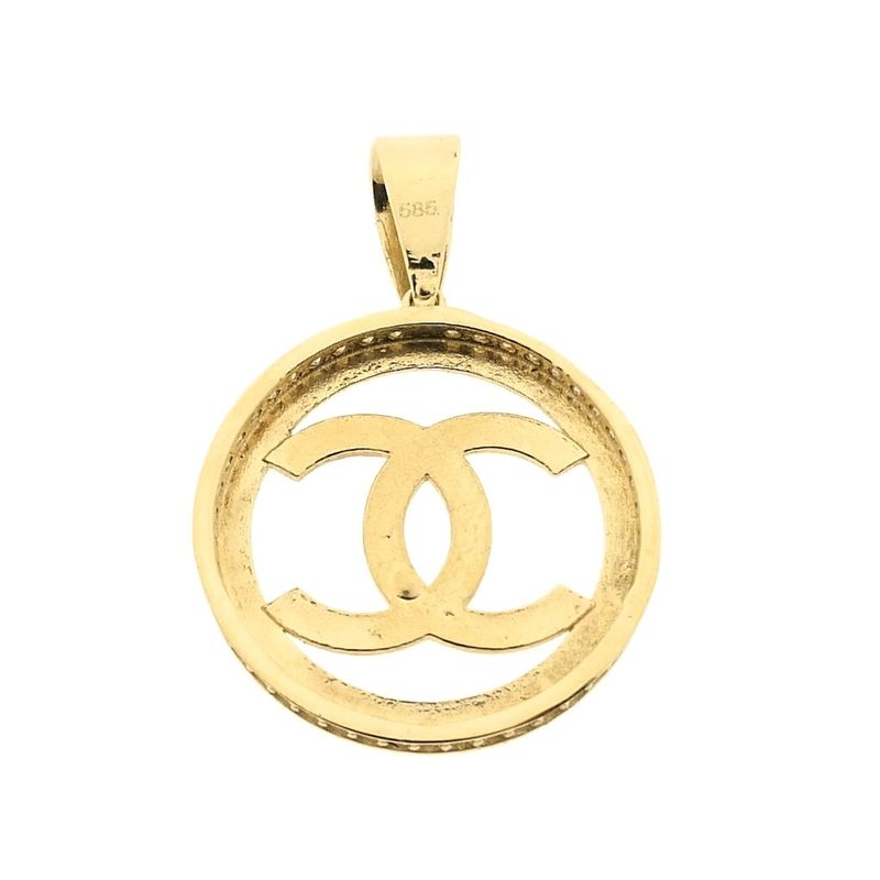 Image 3 of Gold Chanel pendant with zirconia