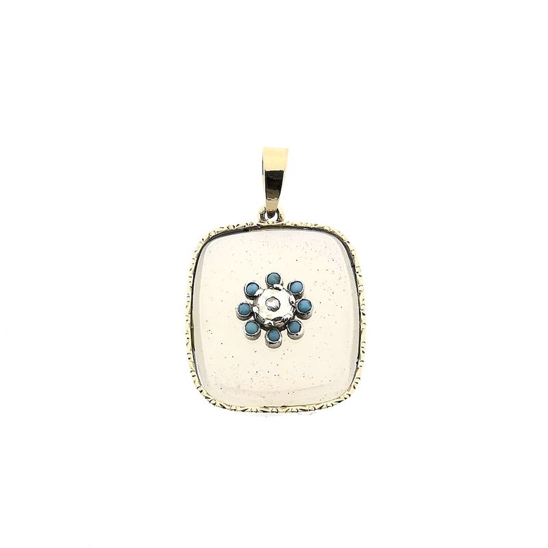 Image 1 of Gold/silver pendant with a mix of gemstones