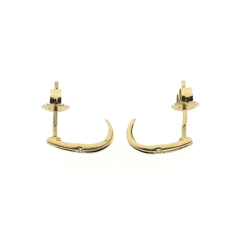 Image 10 of Bicolor gold stud earrings with zirconia