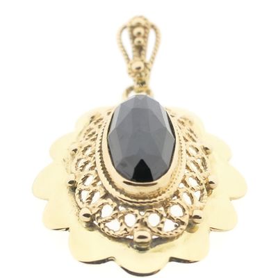 Vintage gold pendant with garnet Image 2 of Vintage gold pendant with garnet