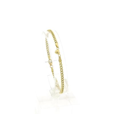 Image 1 of Gold gourmet link bracelet with a heart | 18.5 cm