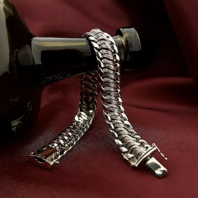 Exclusive white gold French gourmet bracelet | 19.5 cm Image 2 of Exclusive white gold French gourmet bracelet | 19.5 cm