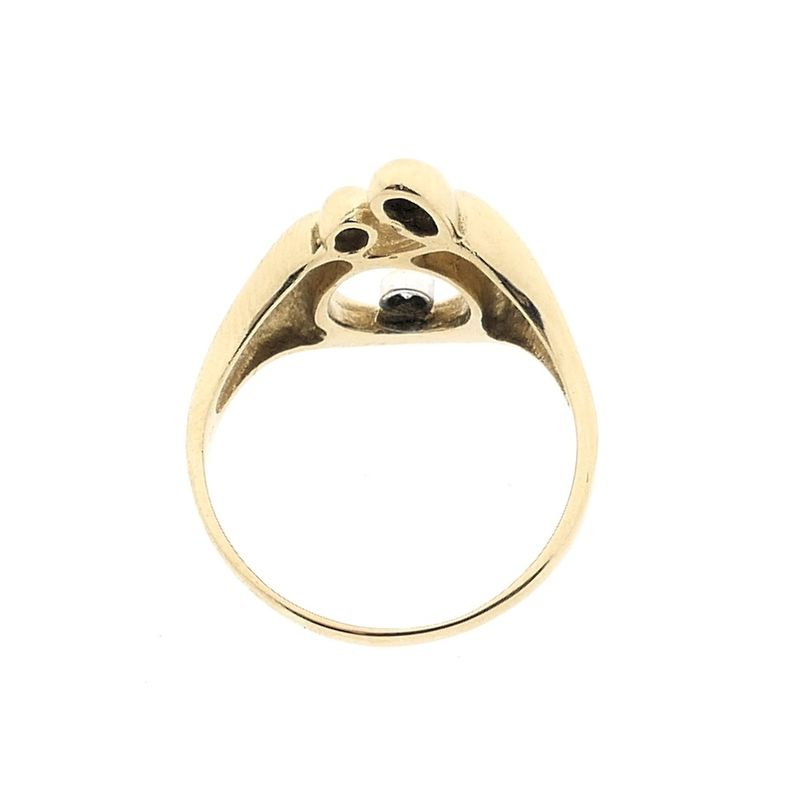 Image 2 of Gold mother-child ring with diamond; 0.06 ct.
