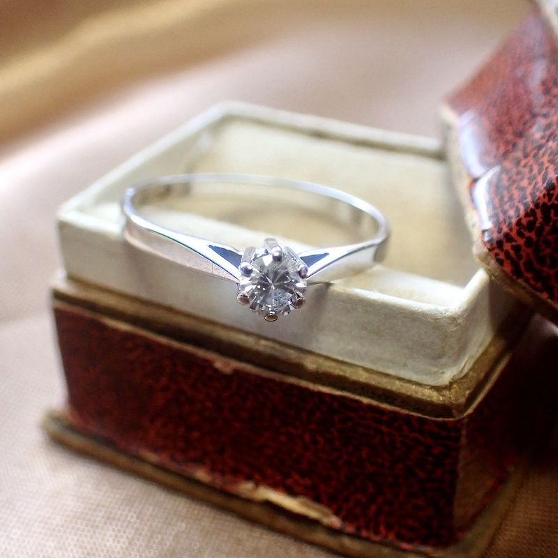 Image 4 of White gold solitaire ring with 0.22 ct diamond.