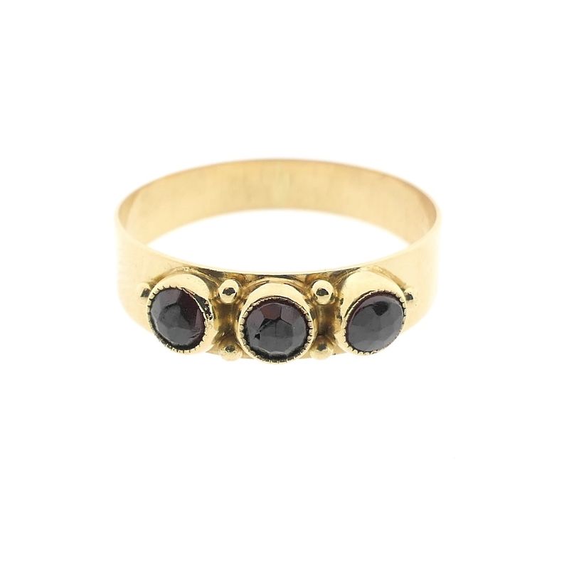 Image 3 of Gold ring with garnet stones | Vintage