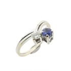 Image 1 of White gold ring with sapphire and diamond | 0.07 ct.
