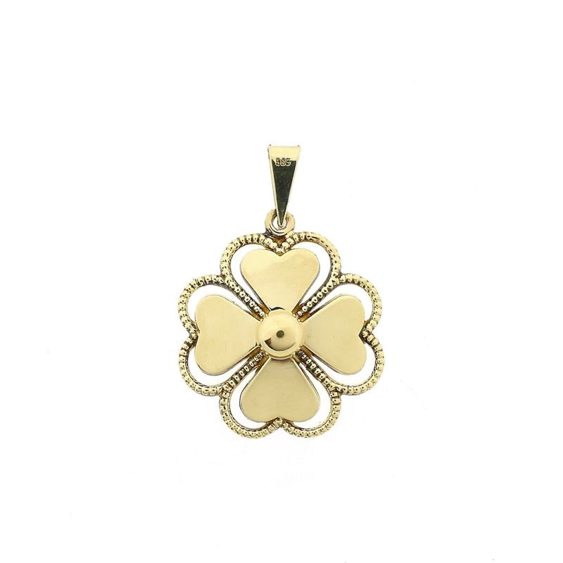 Afbeelding 1 van Gouden hanger van een klavertje vier