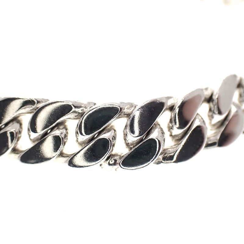 Image 3 of Silver solid gourmet link bracelet | 19 cm