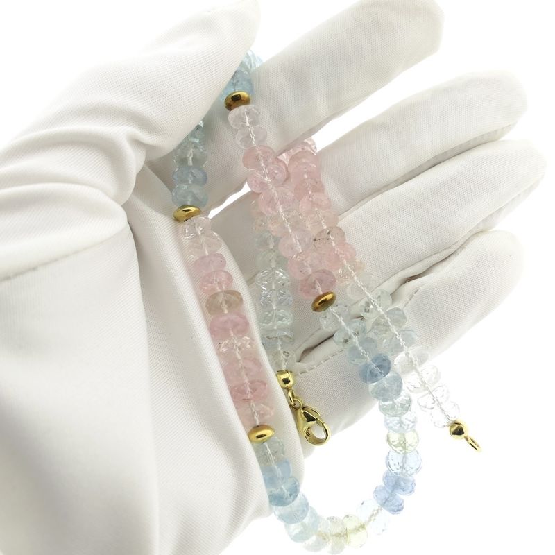 Image 7 of Gold multi-colored bead necklace