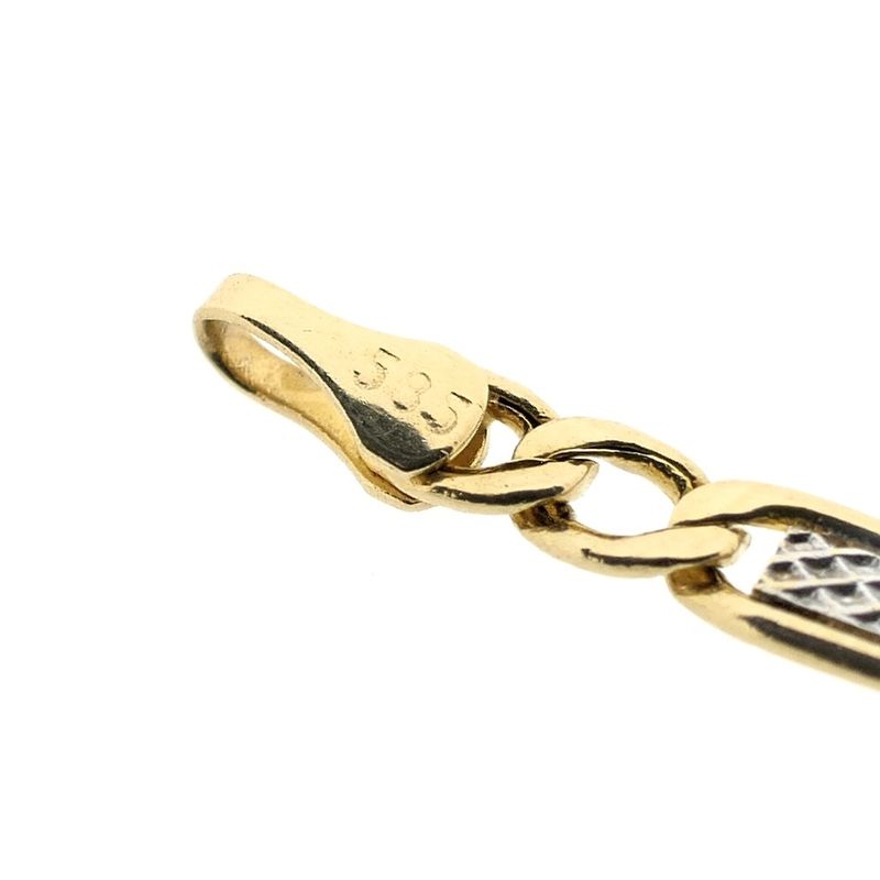 Image 8 of Two-tone gold Figaro link chain | 51.5 cm