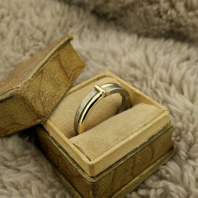 Image 2 of Two-tone gold ring with titanium