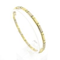 Two-tone gold matte link bracelet